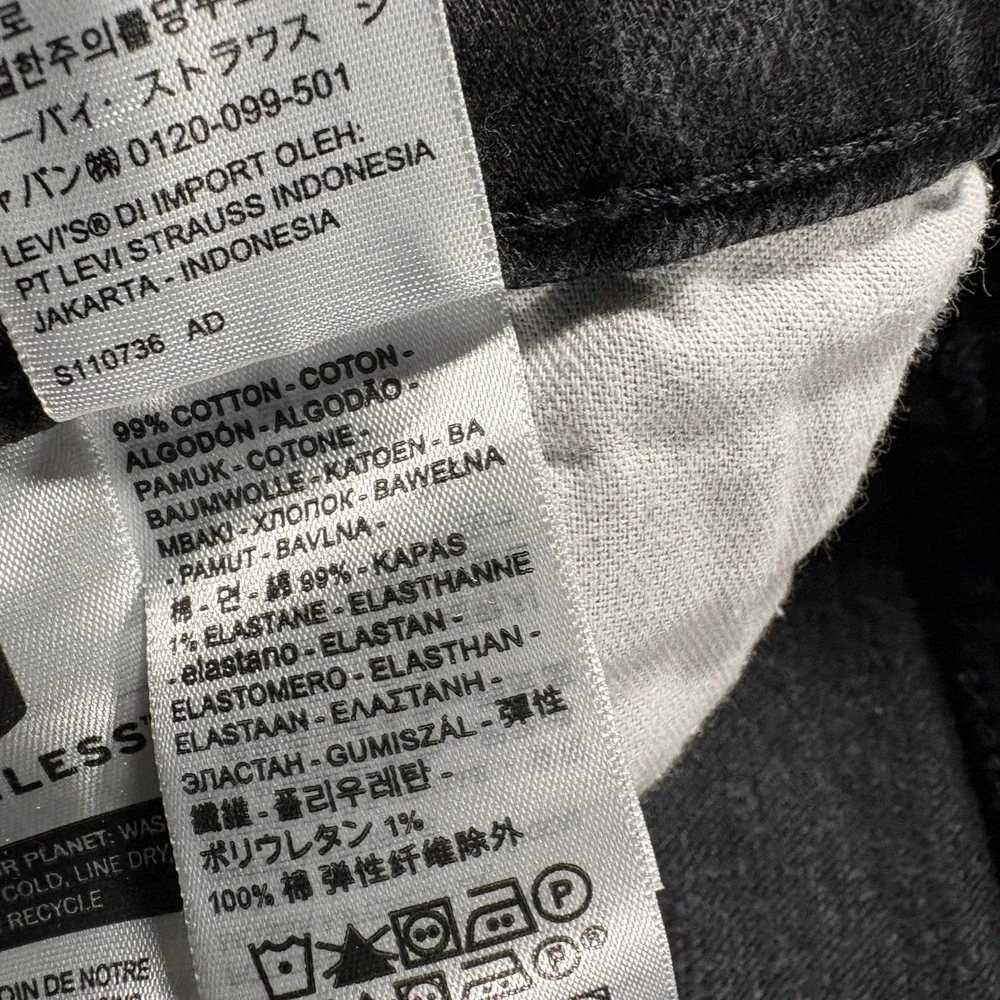 Levi's 511 Slim Fit Jeans Men 29x30 (Fits 29x28) Faded Black Stretch Denim Pants